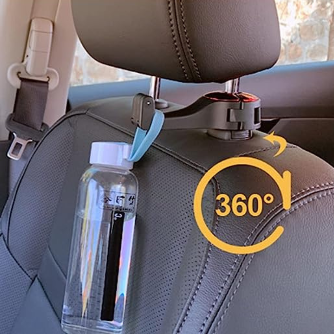 Crochet multifonction pour dossier de siège de voiture 3 en 1,  porte-gobelet avec crochet long et court pour appuie-tête de siège arrière  de voiture