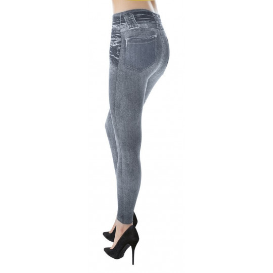 Comfortisse Jean Leggings - Legging à l'apparence d'un jean - Couleur grise  - Taille L/XL