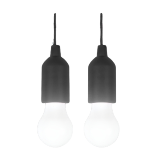 Black -Créatif LED Suspension Ampoule À Piles Coloré Tirette